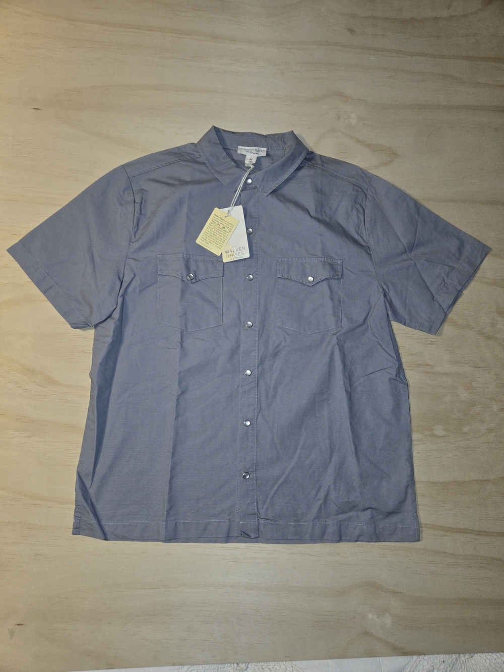 NWT Walker Hayes Men’s Pearl Snap Western Shirt - Grey, Size M